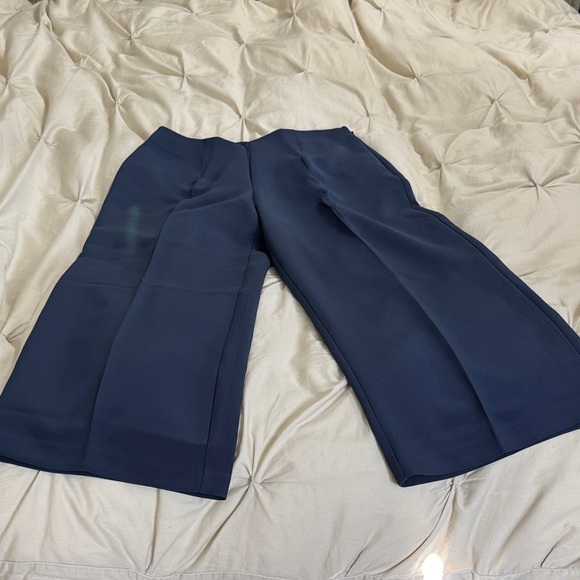 Elegant  Blue/gray Wide Leg Trousers - Picture 2 of 3